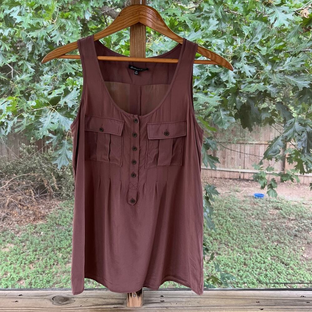 Madewell Broadway & Broome Women's Rust Colored 100% Silk Sleeveless Top Size XS